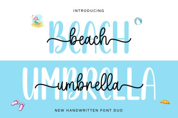Beach Umbrella Duo: A Stylish Script & Sans Serif Font for Digital Branding