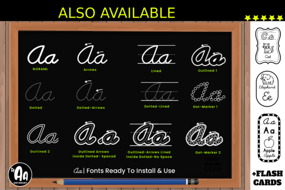 Cursive Handwriting Alphabet Tracing Set: A Delightful Script Font for Web Design