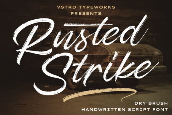 Rusted Strike: A Dry Brush Script Font That Elevates Handmade Design