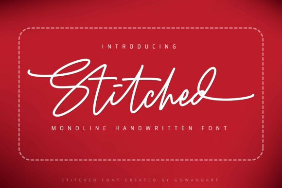 Stitched: A Monoline Handwritten Font for Crafters and Product Makers